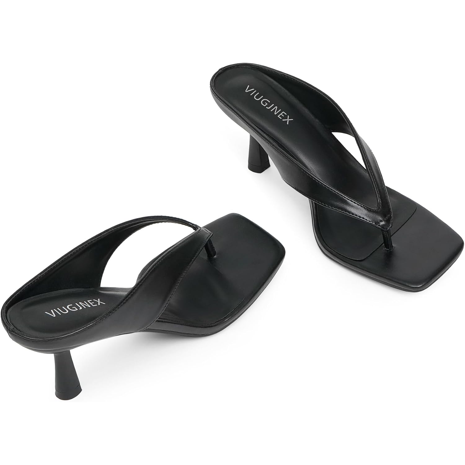 Women’S Kitten Heels Flip Flops Slip On Open Toe Low Heels Thong Square Slide Summer Fashion Party Heeled Dressy Sandals For Women