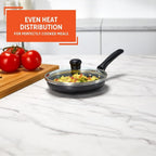 IMUSA Ceramic Nonstick Frying Pan with lid, Egg Pan, Omelet Pans, 6.3 Inch, Aluminium, Black