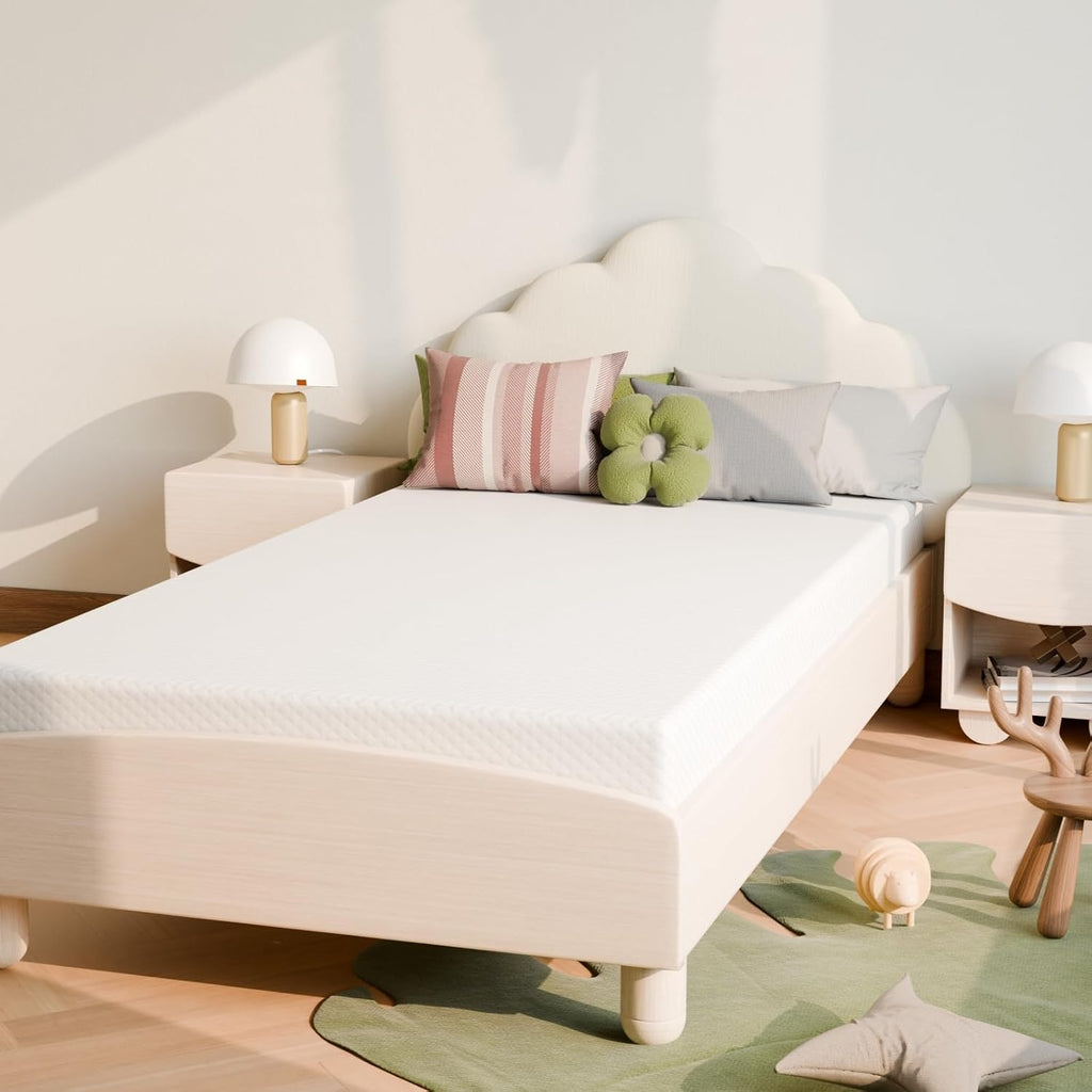 Twin Mattress 5 Inch, Medium Firm For Support & Pressure Relief - Cooling Gel Memory Foam - Fiberglass-Free & Certified Safe For Kids - Compatible For Bunk Beds, Daybeds, Trundle (Mattress In A Box)