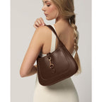 Shoulder Bag For Women - Small Shoulder Purses - Top Handle Structured Handbags - Adjustable Strap Vegan Leather