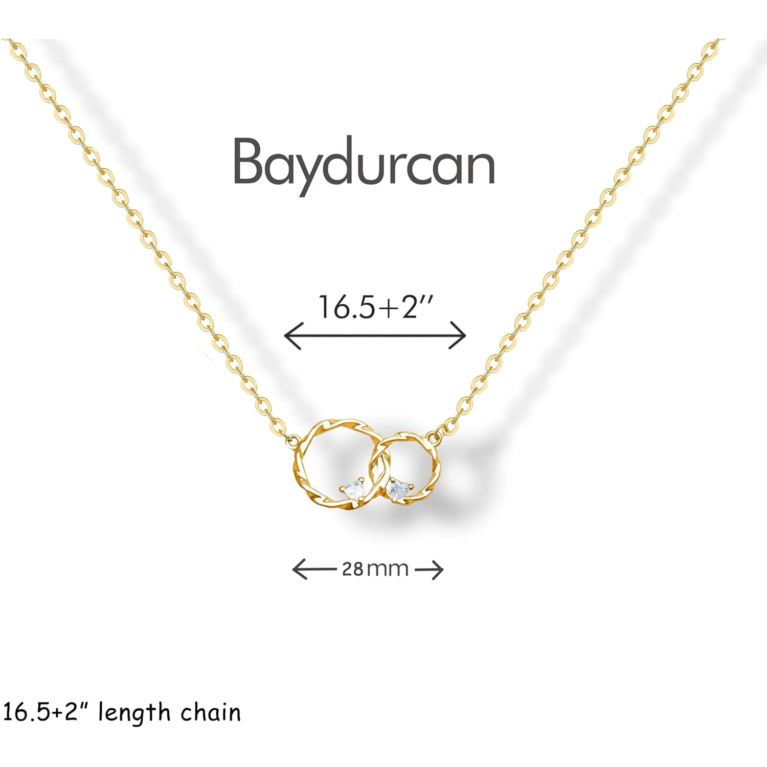 Baydurcan Dainty Gold Necklace for women - 14K Gold Plated Pendant Necklaces Gifts for Friends Sister Mother, Birthday, Christmas, Graduation, Inspirational Gifts