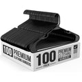 100 Pack Adult Plastic Hanger For Shirt Pants Coats Dresses Skirts Suits Jackets - Standard Thick Coat Hanger - Sturdy & Durable Design With Shoulder Grooves Hook - Black