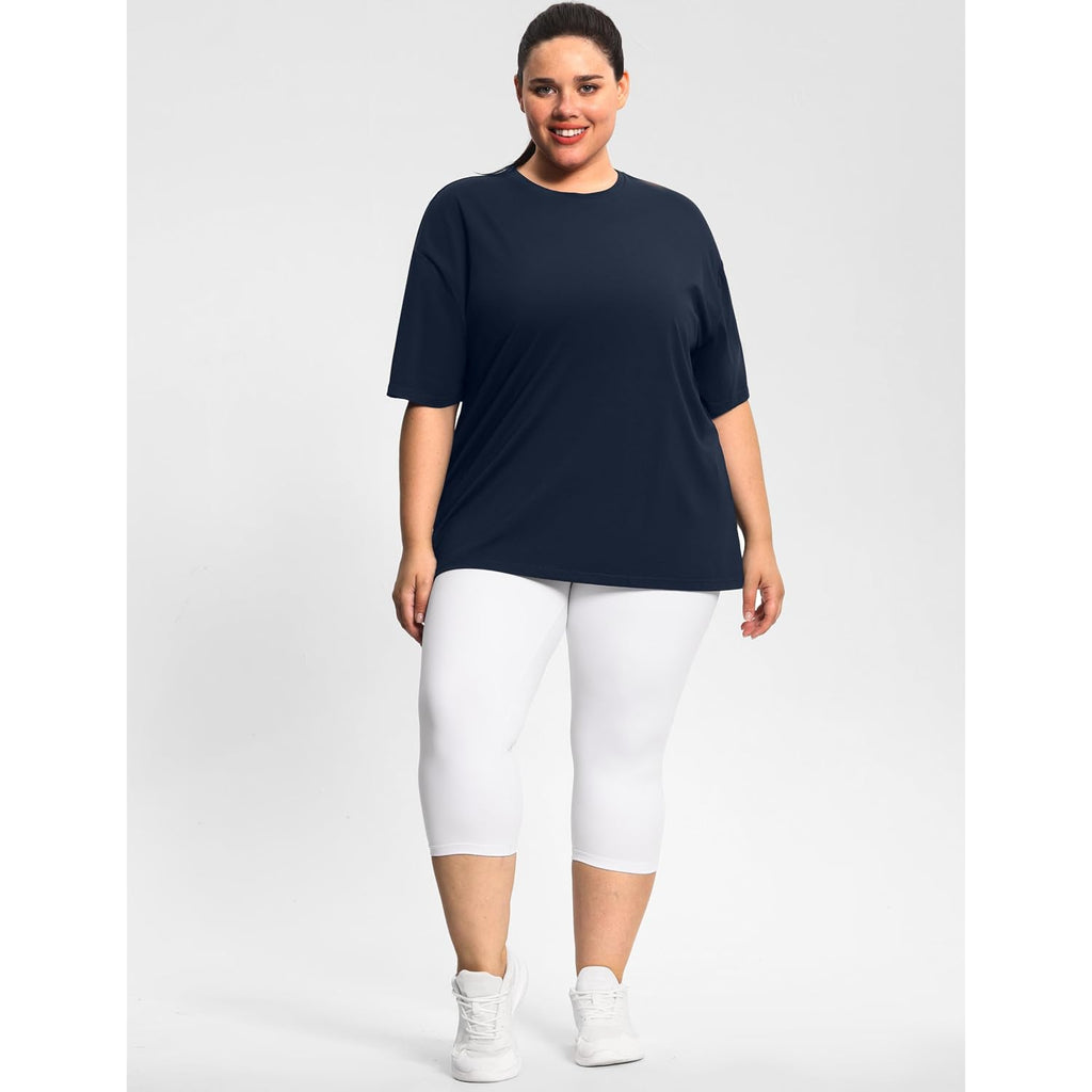 The Gym People Women'S Casual Oversized T-Shirts Summer Crewneck Short Sleeve Workout Basic Tee Tops
