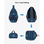 Waterfly Packable Sling Backpack Lightweight Crossbody Bag Travel Daypack | Foldable Design, Phone Pocket, Water-Resistant, Adjustable Strap, Breathable Back Pad, Small Hiking Bag, Travel Essentials