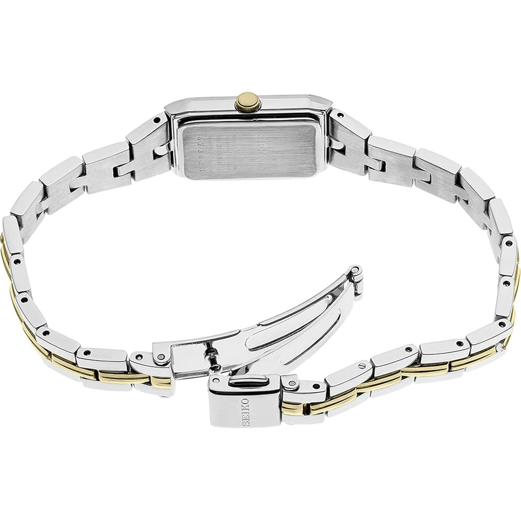 Seiko Jewelry-Inspired Stainless Steel Watches For Women With Push 3-Fold Bracelet And Scratch-Resistant Hardlex Crystal, 30M Water-Resistant