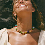 Summer Beach Jewelry Chunky Beaded Necklace for Women Trendy Statement Big Colorful Resin Bead Choker Necklaces Boho Charm Jewelry