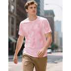 Mens Crew Neck T Shirts - Lightweight Short Sleeve Fresh Fashion Print Hipster T-Shirt Tie-Dye