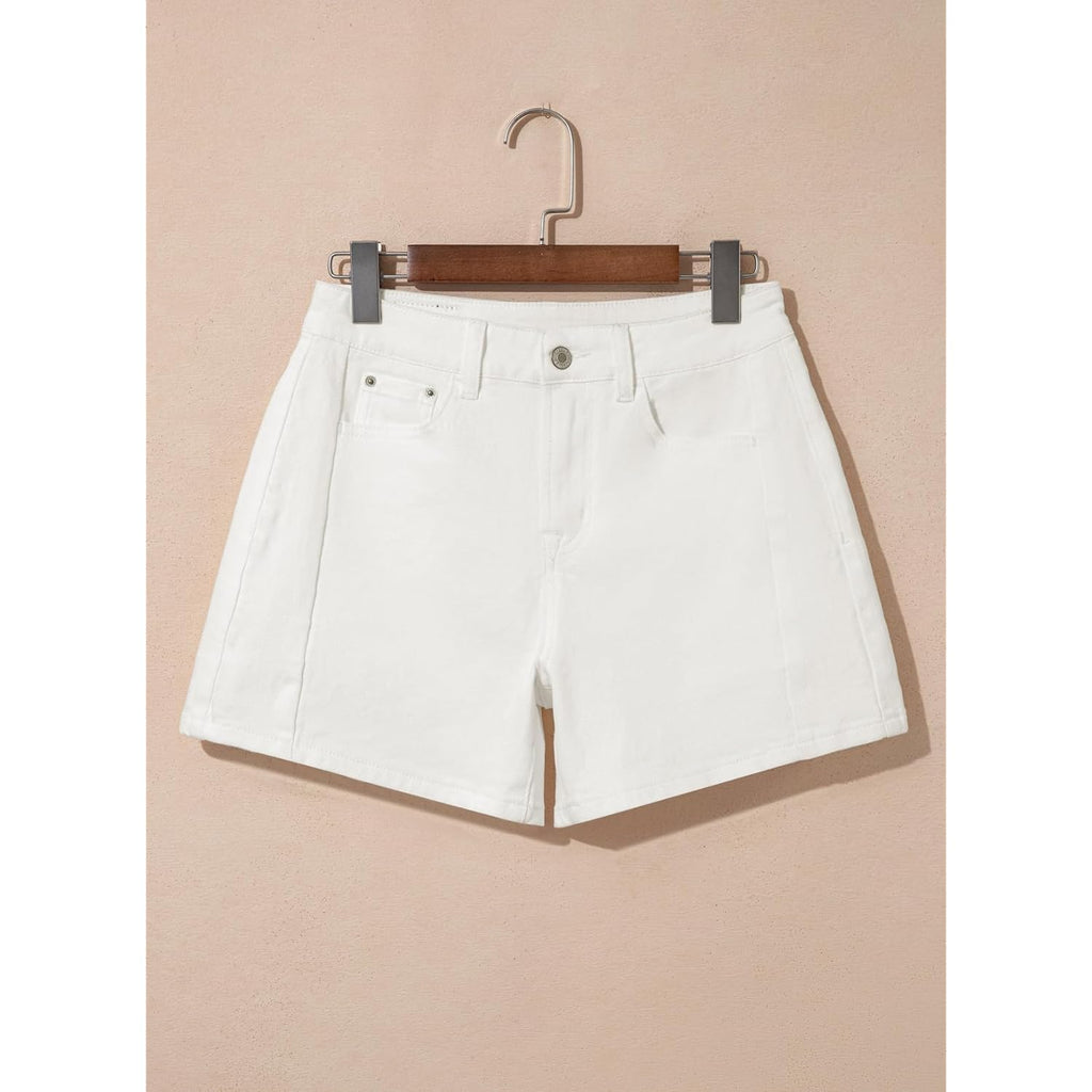 Women's Jean Shorts High Waisted Stretchy Casual Side Seam Denim Shorts