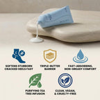 SEACRET Dead Sea Foot Cream - Deep Moisture Heel Repair with Tea Tree Oil, Shea & Cocoa Butter, Rapid Absorption Formula for Dry, Cracked & Rough Skin, Hypoallergenic, Paraben-Free & Vegan, 3.4 fl oz