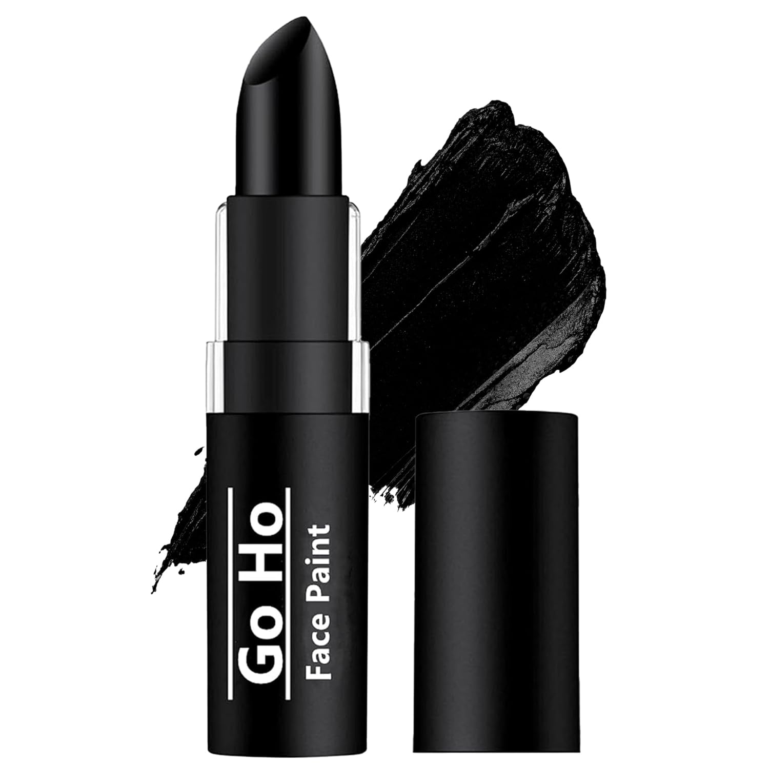 Go Ho Makeup Clown Black Cream-Blendable Stick - Face Body Paint for Professional SFX, Cosplay Costume - Safe Facepaint, Nose & Lip Smacking, Eye Black for Baseball/Football, Sports, Halloween