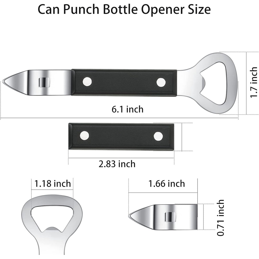 Hancelant Can Punch Bottle Opener, Manual Stainless Steel Can Opener 1 Pack
