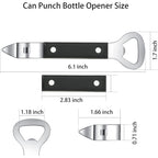 Hancelant Can Punch Bottle Opener, Manual Stainless Steel Can Opener 1 Pack