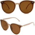 SOJOS Sunglasses Womens Trendy 2025 Classic Round Retro Vintage Shades Large Frame Sunnies SJ2067 Jelly Brown