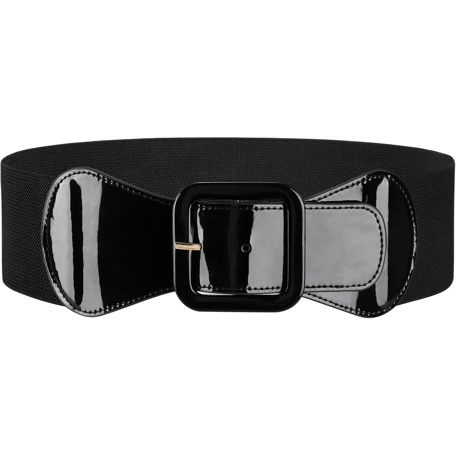 JASGOOD Women Elastic Wide Belt Stretchy Vintage Waist Belt for Dress with Fashion Square Buckle
