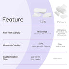 765 Professional Wax Strips for Waxing – Tear-Resistant Fabric Hair Removal Strips – 225 Large & 540 Small – Reusable for Warm Wax & Sugar Paste – Face, Body & Intimate Areas