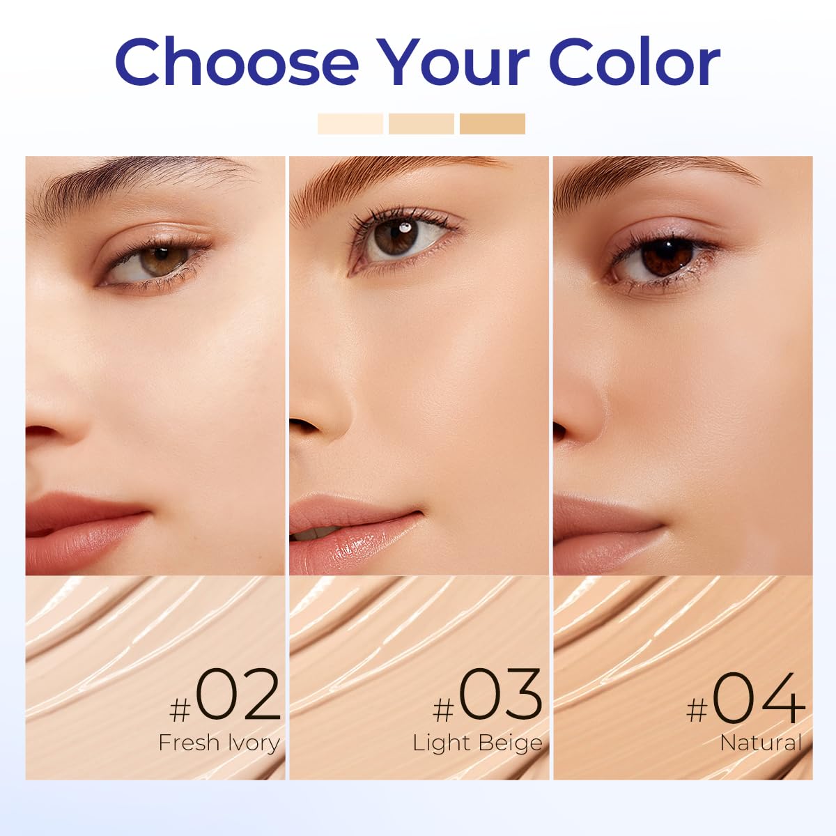 SACE LADY Foundation Stick, Medium to Full Coverage Foundation Makeup with Built-in Brush, Soft Matte Face Make Up Base with SPF 30 for Women, 0.4Oz (03#)