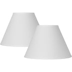 Set Of 2 Antique White Linen Large Empire Lamp Shade (Pre-Assembled) S 6.5" Top X 15" Bottom X 10.75" High (Spider) Replacement With Harp And Finial