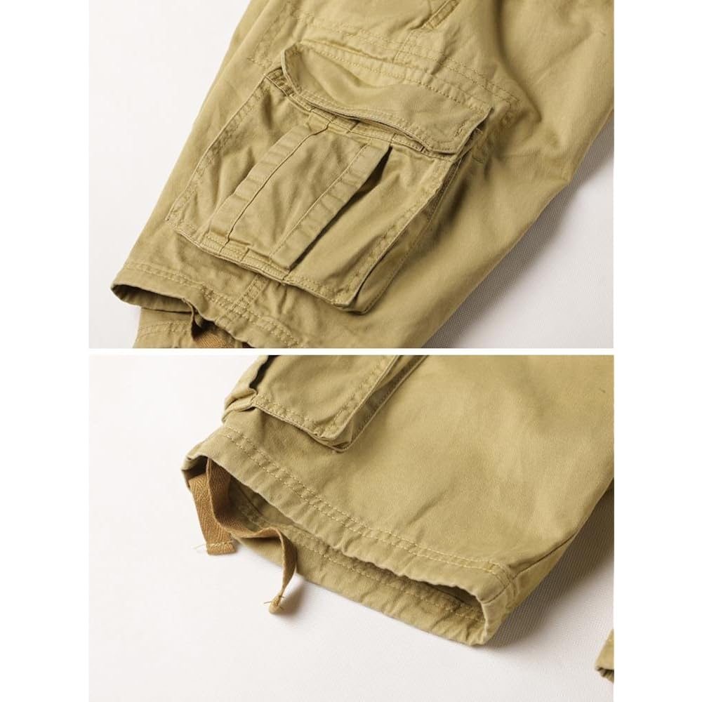 Akarmy Men'S Camo Cargo Shorts Outdoor Multi-Pocket Cotton Casual Shorts With No Belt