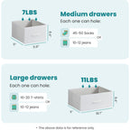 Olixis 7 Drawer Closet Organizer, Storage Tower With Sturdy Steel Frame | White Dresser For Bedroom, Wooden Top & Easy Pull Fabric Bins, Clothes Organization, Living Room Entryway