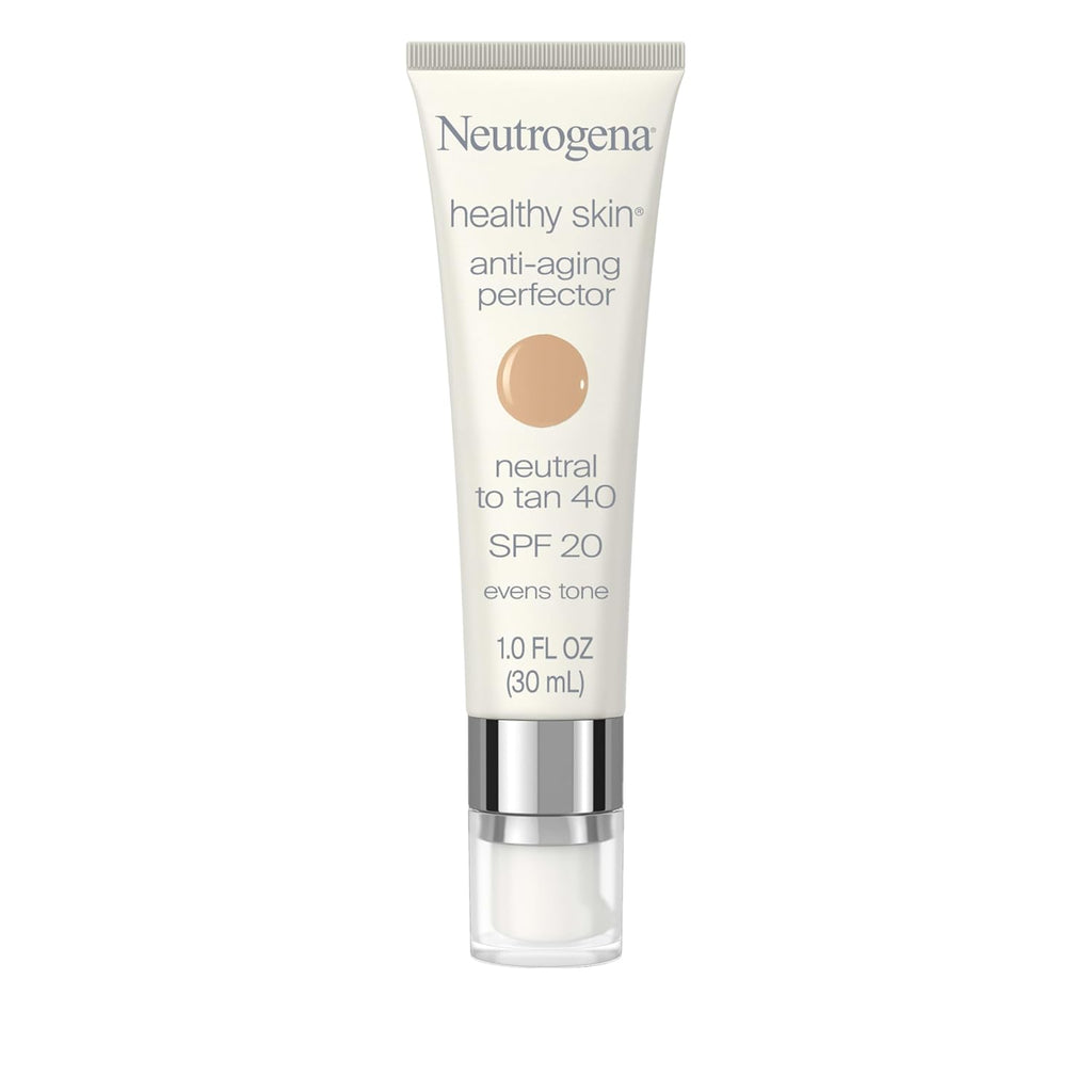 Neutrogena Healthy Skin Anti-Aging Perfector - With Retinol, Tinted Moisturizer With Spf 20 & Sheer Coverage That Smooths Skin Texture & Reduces The Look Of Fine Lines, Natural To Tan (40), 1Oz (30Ml)