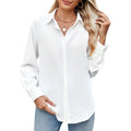 Womens Long Sleeve Button Down Shirt Ultra-Soft Stretch Wrinkle-Free Work Casual Business Office Blouse