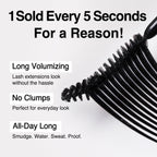 Clio Kill Lash Superproof Mascara, Waterproof Fiber Lengthening For Straight Lashes, Smudge & Flake-Proof, Clump-Free Lash Extension For Lifted Curl, Safe For Sensitive Eyes (001 Long Curling)
