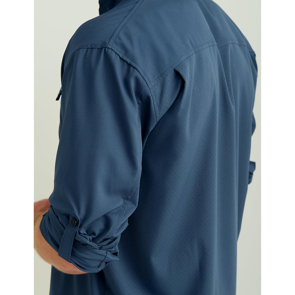 Huk Men'S Tide Point Solid Long Sleeve Button Down Shirt (Available In 3X-Large)
