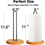 Tonlea Wooden Paper Towel Holder Countertop, Kitchen-Towel-Holder Freestanding With Non-Slip Base For Bathroom