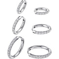 316L Surgical Steel Huggie Hoop Earrings,Dainty Pave Cubic Zirconia Cartilage Tiny Earring for Sensitive Ears Hypoallergenic Lightweight for Women Men