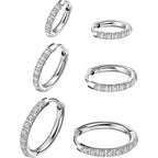 316L Surgical Steel Huggie Hoop Earrings,Dainty Pave Cubic Zirconia Cartilage Tiny Earring for Sensitive Ears Hypoallergenic Lightweight for Women Men