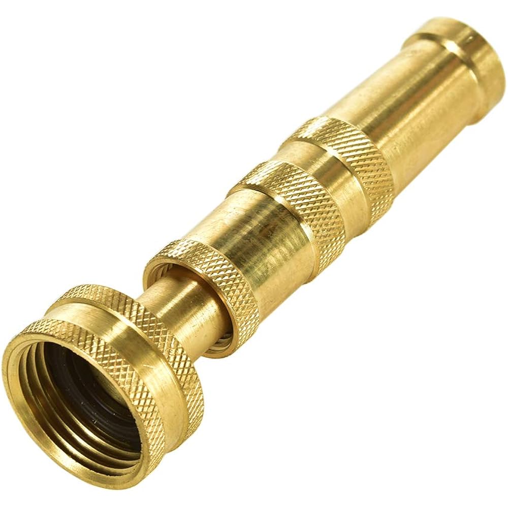 Heavy-Duty Brass Hose Nozzle, Adjustable Twist Hose Nozzle, Jet Sweeper Nozzle, Garden Sprayer | Jet Sweeper Nozzle, Garden Sprayer