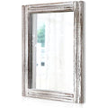 Aazzkang Wall Mirror Wood Framed Rustic Hanging Mirrors Rectangle Small | Decorative For Bedroom Bathroom Living Room Entryway Farmhouse