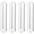 Shootingstar Bug Zapper Replacement Light Bulb For 15W Insect Attracting Lamp With 4-Pin Base, Ful 15W-Bl U Shaped Twin Tube Bulb For Outdoor Mosquito Zapper, 4 Pack