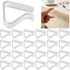 24 Pieces Transparent Clear Tablecloth Clips, Plastic Table Cloth Clips，Windproof Table Cover Holder Clamps，Table Cloth Holder for Home Wedding Party Christmas Outdoor Indoor Picnic Camping(Large)