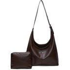 Hobo Bag For Women, Soft Vegan Leather Slouchy Shoulder Tote Purse With Matching Pouch, Adjustable Strap & Magnetic Closure