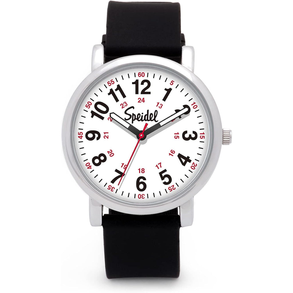 Speidel Original Scrub Watch™ For Nurse, Medical Professionals And Students – Various Medical Scrub Colors, Easy Read Dial, Military Time With Second Hand, Silicone Band, Water Resistant