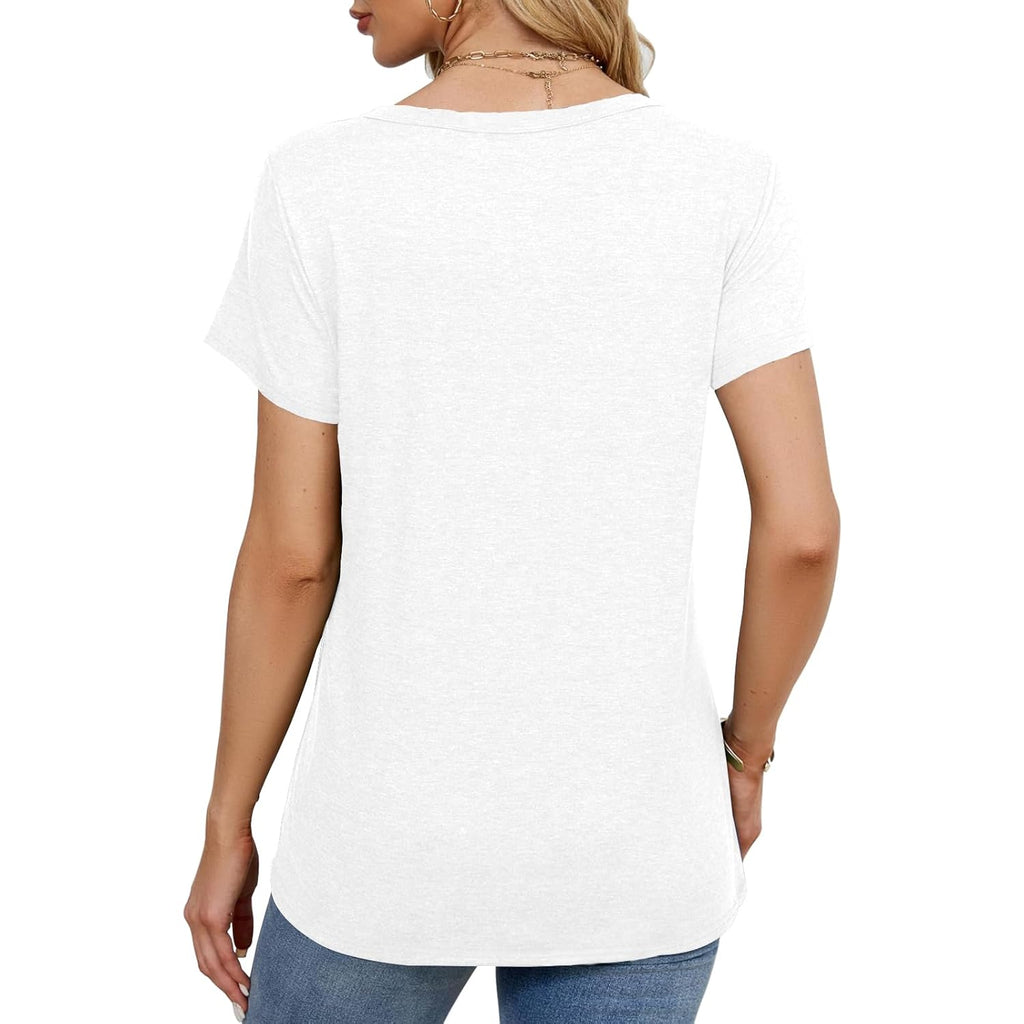 2PCS Women Short Sleeve T Shirts Crew Neck Solid Soft Basic Tee Casual Loose Fit Lightweight Summer Tops Clothes 2026