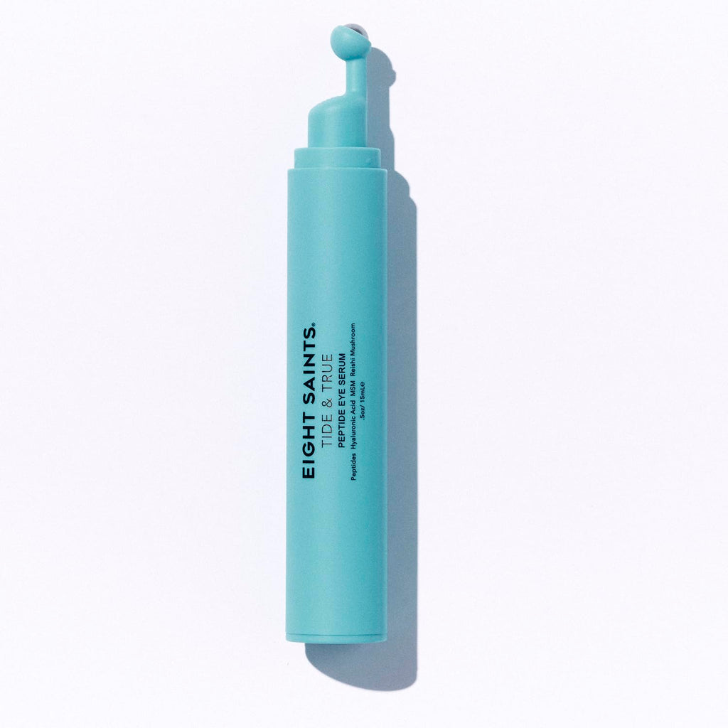Eight Saints Tide & True Peptide Eye Serum For Puffiness & Wrinkles, Under Eye Roller Ball Treatment For Dark Circles & Fine Lines, With Peptides, Hyaluronic Acid, And Reishi Mushroom, 0.5 Fl Oz