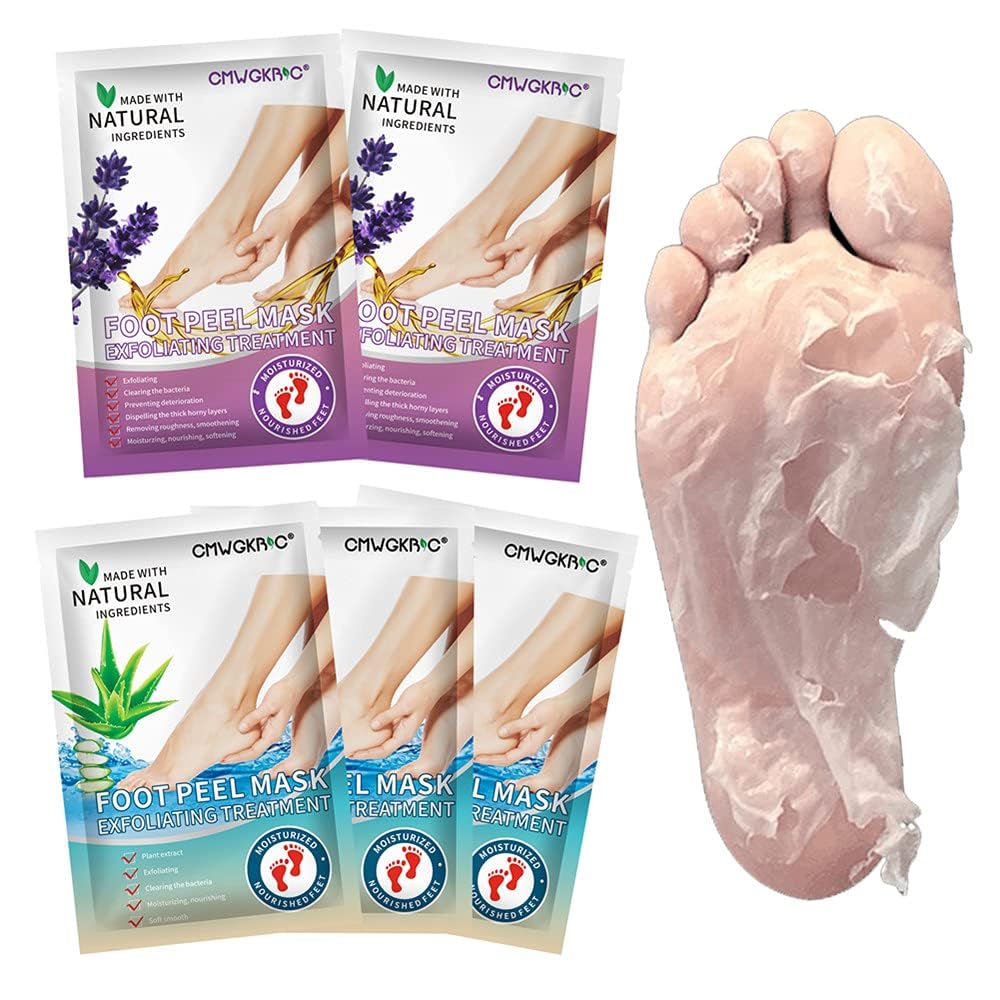 5 Pack Foot Peeling Mask,Exfoliator Peel Off Calluses Dead Skin Callus Remover,Foot Mask for Dry Cracked Feet,Foot Peel Masks for Men and Women Feet Peeling Mask for Fathers Mothers Day Gifts