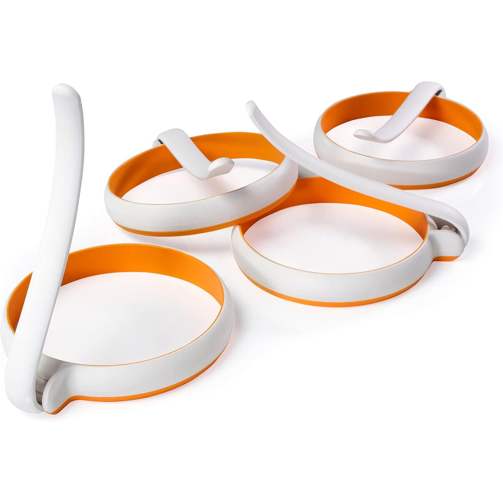 4-Inch Silicone Fried Egg Rings Set, 4-Pack, Round Mold For Pancakes, Breakfast Sandwich, Nonstick
