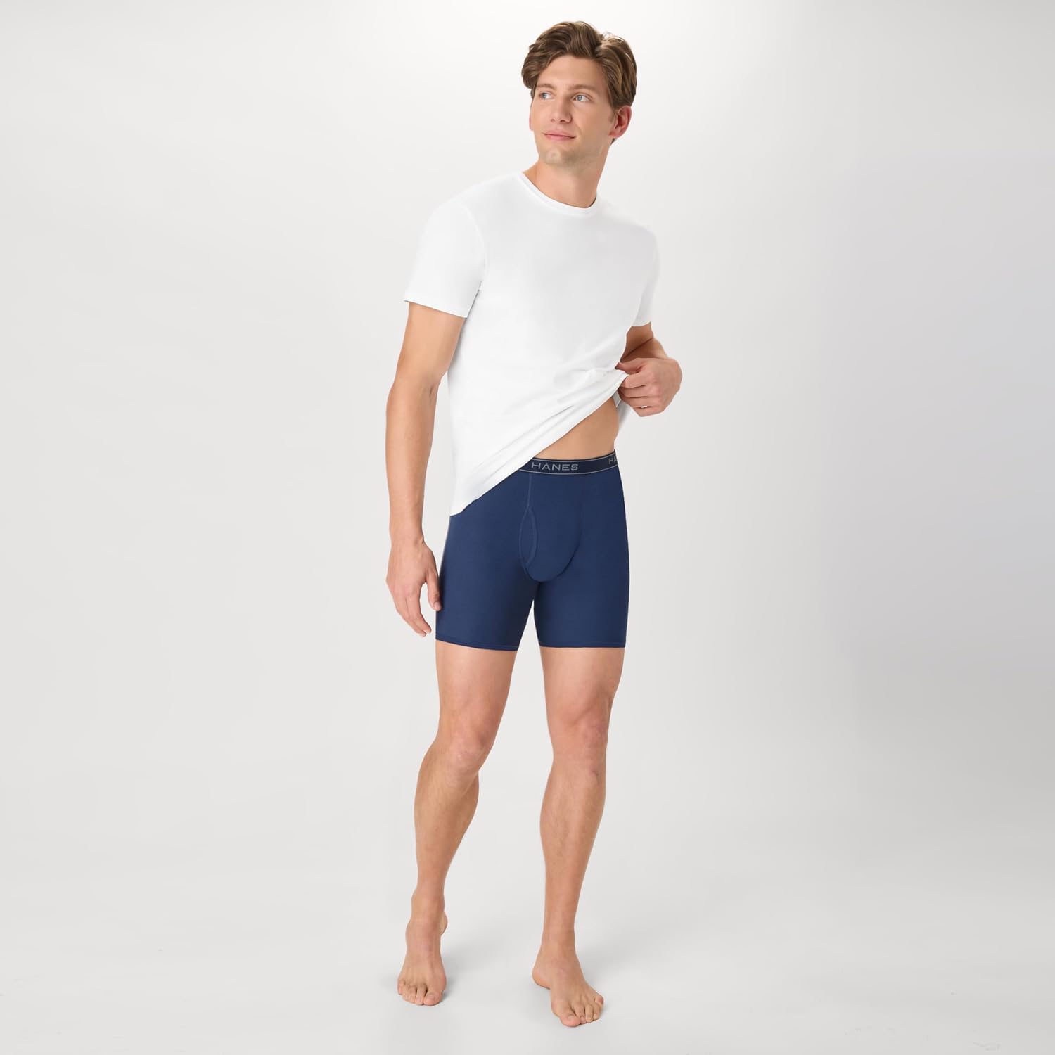 Hanes Mens Underwear Boxer Briefs Pack, Cool & Breathable Cotton Moisture-Wicking Underwear For Men, No Ride Up