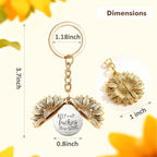 Inspirational Keep Going Sunflower Keychain, Encouragement Motivational Gift for Women Men Friends Family Coworkers