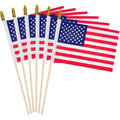 6 Pcs 4 X 6 Inch Small American Flags On Stick, Mini Handheld Usa Flags With Kid-Safe Spear Top,250Th Anniversary Flag,Patriotic Decorations, Independence Day Decorations