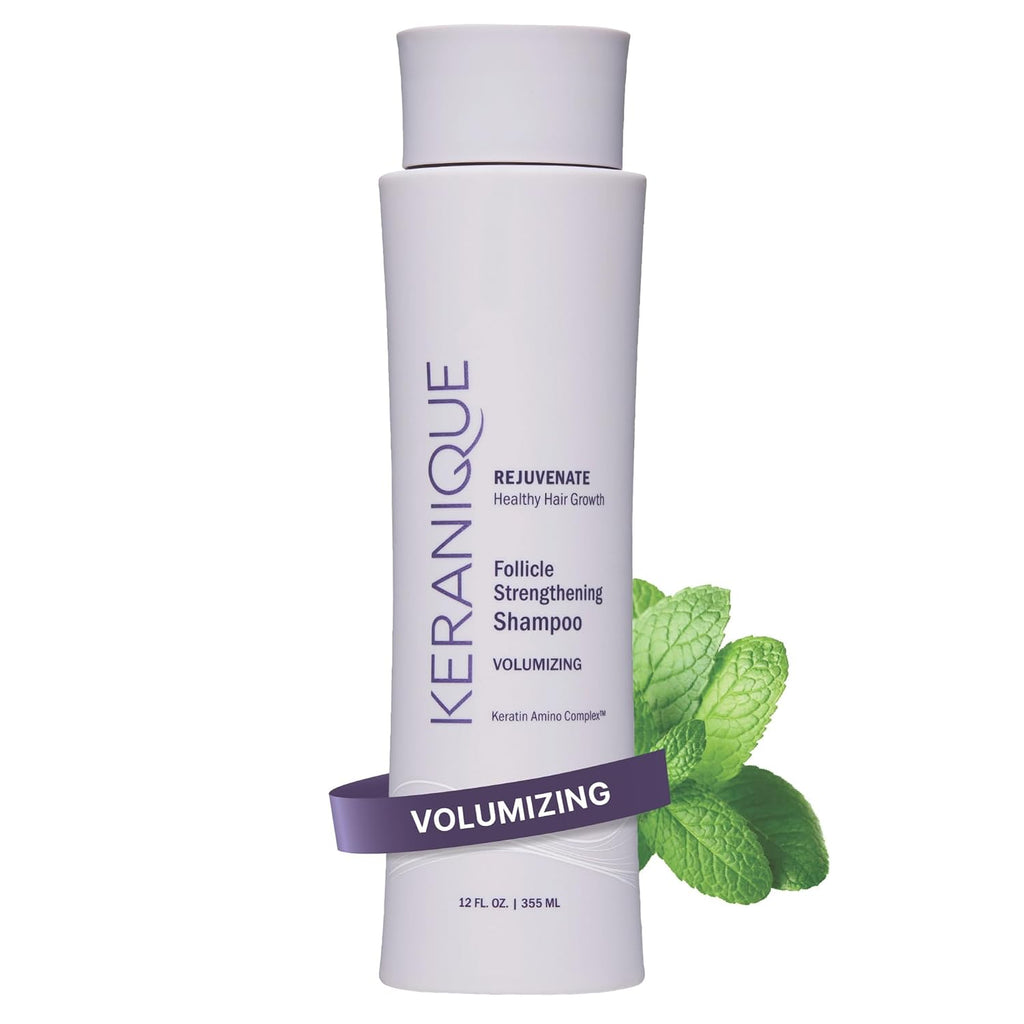 Keranique Volumizing Shampoo For Hair Repair, Growth & Thinning Hair Support – Keratin, Biotin, Menthol & Niacinamide, Anti-Breakage, Lightweight Strengthening Formula 12 Oz - Keratin Amino Complex™
