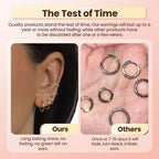 5 Pairs 14K Gold Plated Huggie Hoop Earrings for Women - Lightweight Minimalist Small Hoops, Hypoallergenic Nickel-free Lead-free, Non-Tarnish Everyday Jewelry for Sensitive Ears, Multiple Piercing Stack Set