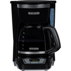 BLACK+DECKER 12-Cup Digital Coffee Maker, Programmable, Washable Basket Filter, Sneak-A-Cup, Auto Brew, Water Window, Keep Hot Plate, Black