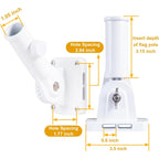 Nq Flag Pole Holder Adjustable, Flag Pole Bracket For Outside House Heavy Duty Aluminum, Multi-Position Flag Pole Mounting Bracket Rust Free With Hardwares, 1" Inner Diameter (White- 1 Pack)