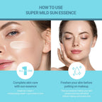 Scinic Enjoy Super Mild Sun Essence 2 Set Spf50+ Pa++++ 1.69 Fl Oz(50Ml) | A Lightweight Hydrating Sun Essence That Leaves No Sticky Feeling | Korean Skincare