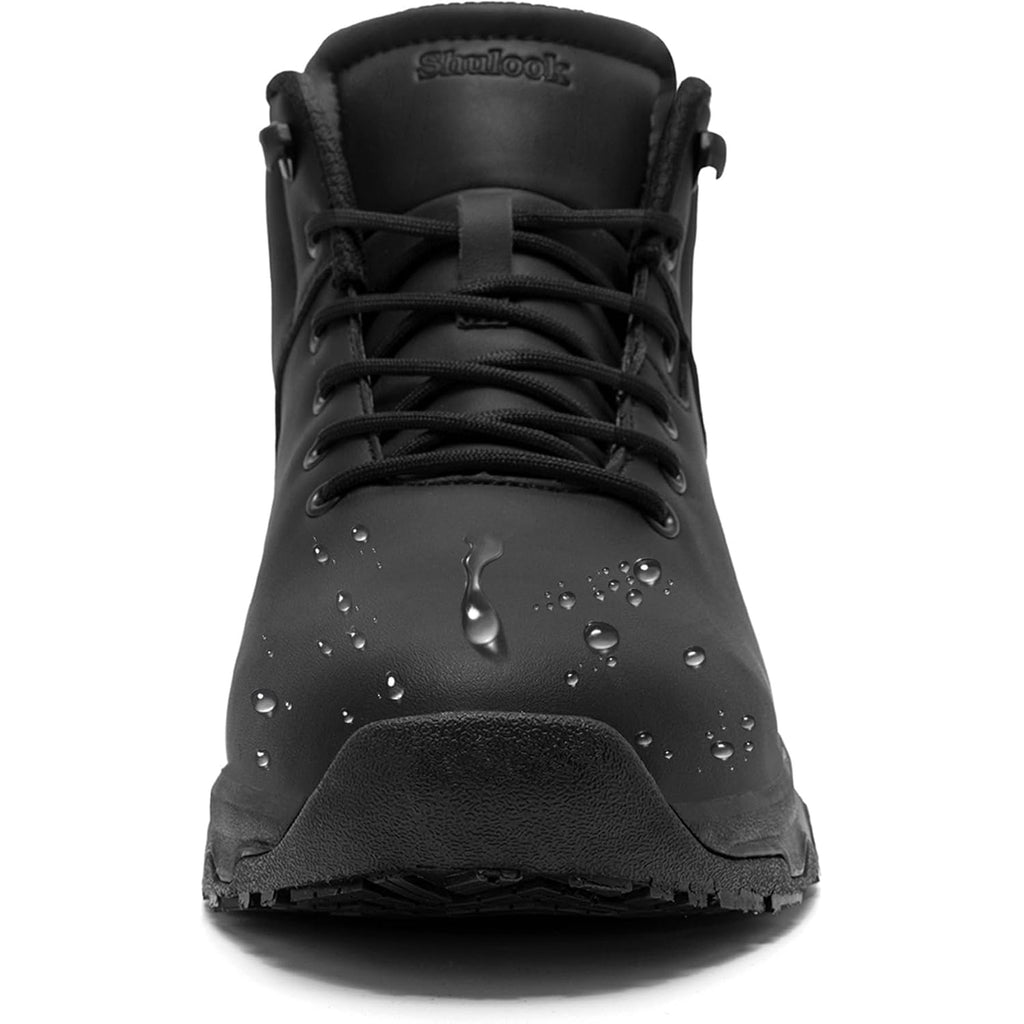 Non Slip Work Boots For Men Slip Resistant Shoes Waterproof Food Service Chef Kitchen Restaurant Working Boots Casual Leather Ankle Boot Outdoor Walking Booties