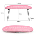 Krofaue Arm Rest for Nails Tech, Professional Microfiber Leather Nail Hand Rest Stand Arm Rest for Acrylic Nails Cushion Hand Holder with Non-slip - Nail Technician Use Must Have (Pink)